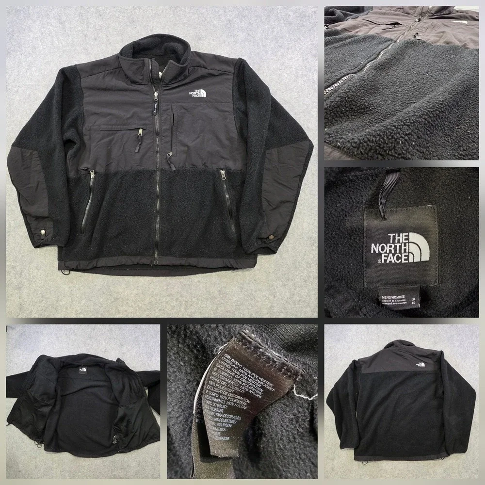 The North Face Denali Jacket Mens XL Black Fleece Nylon Full Zip Windbreaker‎